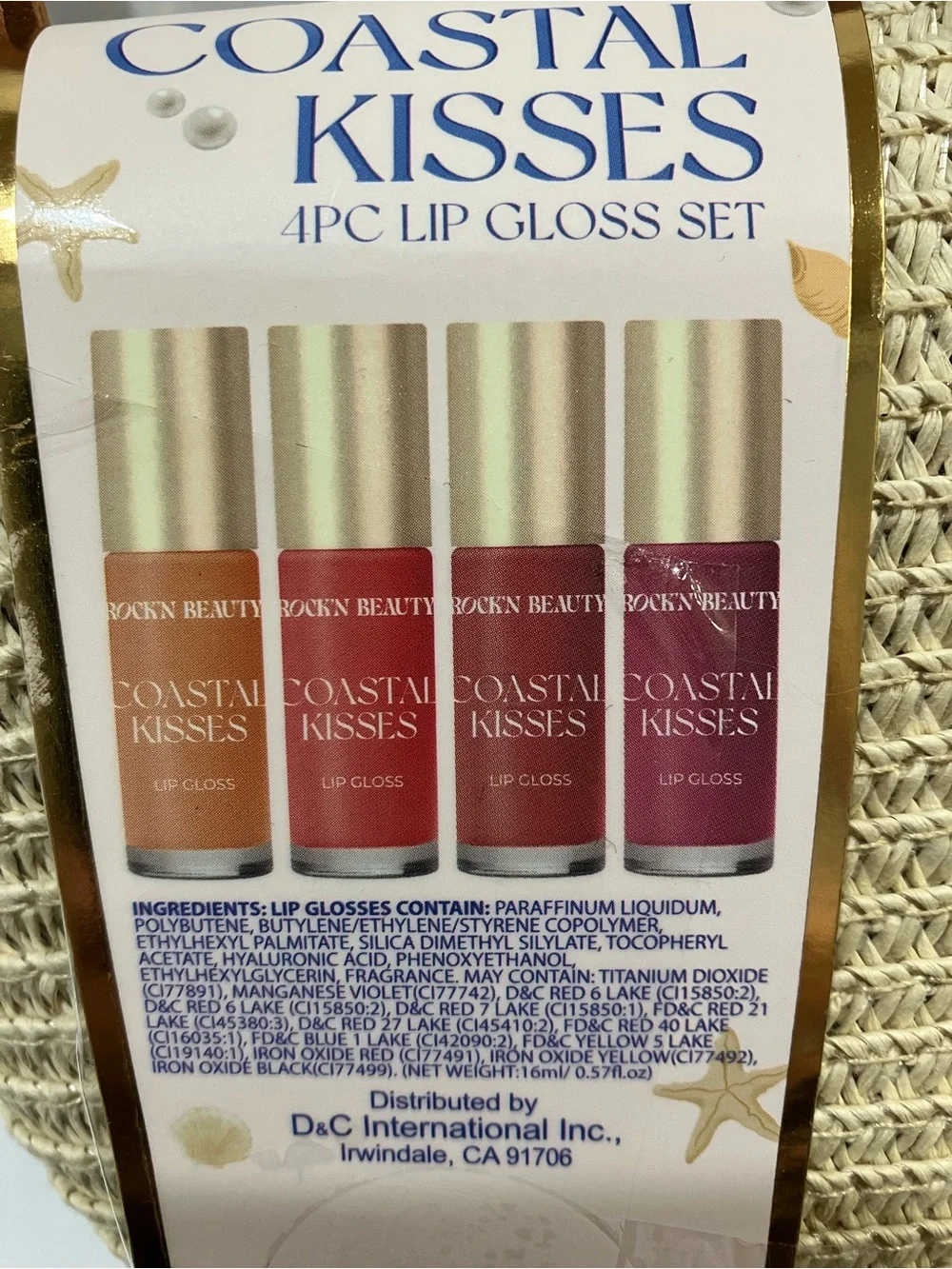 Rock'n Beauty Coastal Kisses 4 pc lip gloss set